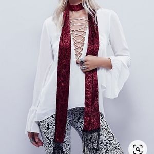 Deep red Velvet scarf NEW